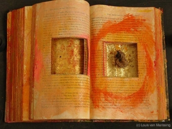 BOOK mixed media on book